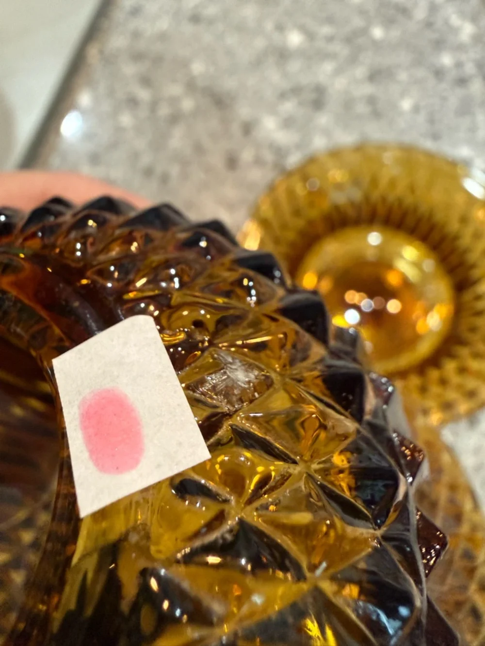 Indiana Glass Amber Textured Fairy Lantern
Minor flea bite/scuff, noted. - Picture 8 of 8